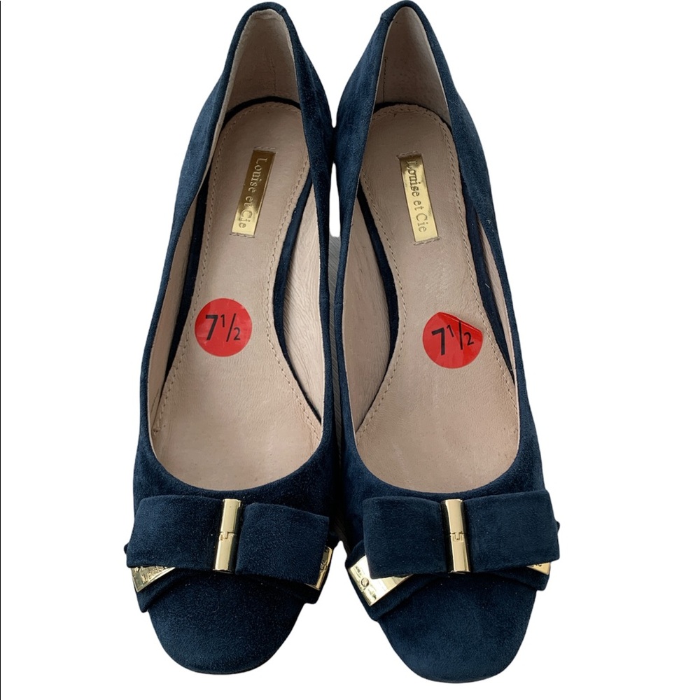 LOUISE ET CIE NAVY BLUE SUEDE HEELS SIZE 7,5 US